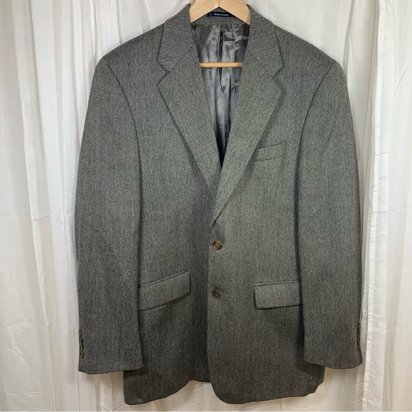 Polo University Ralph Lauren 100% Wool Herringbone Blazer Sport Coat‎ Size 46***